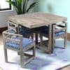 Kingston Sheesham Wood 4 seater Dining Table Set in Antique Grey Finish