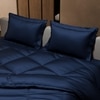 Stoa Paris Comforter Set Double Bed, 300TC Satin Double Bed Comforters in Mystique Blue