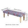 Cairo Solid Wood 2 Seater Bench In Bird Print Grey Kantha Fabric