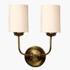 Devansh Metal Electric Wall Light in Gold Colour with off-white Shade Count of 2 Lights
