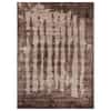 Abstract Brown Wool Silk Handmade Area Rug for Living Room 9x12