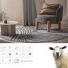 Handmade Round Wool Silk Rug Modern Wave Grey 8 Feet Carpet