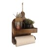 Celia Wooden Wall Shelf Organiser With Kitchen Roll Holder