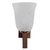 Devansh Solid Wood Electric Wall Light in Brown Colour with White Shade Count of 1 Light