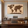The Castle Decor World Map Wall Art Design 9 Wooden Framed 27x48 Inch