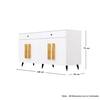 Hexa Red Multipurpose Storage Cabinet With 2 Drawer 4 Door in Frosty White Colour