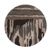 Handmade Round Wool Rug Modern Abstract Brown Grey 10 Feet Carpet