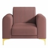 Veniza Velvet 1 Seater Sofa In Peech Colour