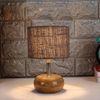 Sara Grey jute & solid wood table lamp
