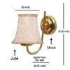 Devansh Gold Wall Mounted Lamp With Beige Jute Shade