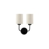 Buster Dual Off White Cotton Wall Mounted Lamp with Iron Base (KV31)