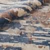 Ivory Blue Brown Abstract Wool Silk Hand Tufted Area Rug for Living Room Bedroom 5x7