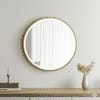 Round LED Mirror with Gold Aluminium Frame Modern Circular Vanity Mirror