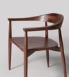 Leyuo Solid Wood Dining Chair in Dark Brown Colour