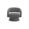 Aracell Swivel Solid Wood Round Chair in Grey Colour