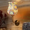 Devansh Metal Electric Wall Light in Gold Colour with Multicolor Shade Count of 1 Light