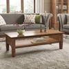 Malabar Rectangular Solid Wood Coffee Table In Amber Walnut Finish