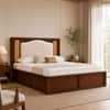 Reva Solid Wood Comfort Queen Bed Box Storage Provincial Teak Finish Mattress 60 x 78 Inches