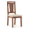Fidora 4 Seater Dining Table With Set Of 4 Martha Dining Chairs (Colour- Wheat Brown, Finish- Teak)