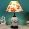 Danielle Multicolor cotton Glass Table lamp with Iron Base