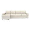 Apollo Fabric Sectional Sofa (Colour : Pearl, Cushion : Soft, Back Type : Regular, Seating Capacity : Left Aligned 3 Seater + Left Aligned Chaise + Ottoman)