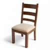 Newport Sheesham Wood   Dining Chair in Jute Beige     TEAK FINISH