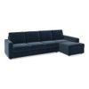 Apollo Compact Sofa (Colour : Sea Port Blue Velvet, Cushion : Hard, Back Type : Regular, Seating Capacity : Right Aligned 3 Seater + Right Aligned Chaise)