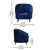 Nilo Velvet 1 Seater Sofa in Navy Blue Colour