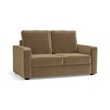 Apollo High Back 2 Seater Fabric Sofa in Fawn Velvet Colour