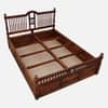 Nilaya Sheesham Wood Queen Size Bed in Honey Oak Finish with Box Storage