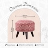 Mandala Fabric Wooden Ottoman in Red Color Set of 2