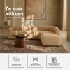 Zenliving Wood Left Aligned 3-Seater With Upholstery Non Storage Sofa In Brown Colour