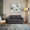 Apollo Compact High Back 2 Seater  Fabric Sofa In Steel Colour