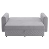 Baruna 2 Seater Velvet Pull Out Sofa Cum Bed with Storage In Grey Color