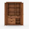 Claire Solid Sheesham Wood 2 Door Wardrobe In Rustic Finish