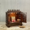 D'Dass Dark Polish Sheesham and Mdf  Wall Hanging Wooden Temple For Pooja