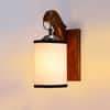 Devansh Solid Wood Electric Wall Light in Brown Colour with Multi Shade Count of 1 Light