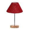 Devansh Maroon Jute Table Lamp With G Natural Wood Base & Steel Pipe (10X16.25 Inches)-36