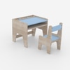 Topolino Toddler Activity Table & Chair in Oak and Light Blue