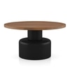 Toro Solid Wood Round Coffee Table In Dual Tone Amber Walnut And Black Finish