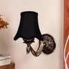 Devansh Gold Antique Wall Mounted Lamp With Black  Cotton Shade
