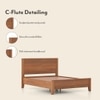 Toledo Solid Wood Queen Size Bed Without Storage (Amber Walnut Finish)