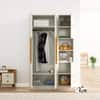 Hexa Red Wooden 4 Door Wardrobe with Hanging Space in Frosty White Colour
