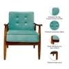 Armari Solid Wood Arm Chair in Sea Green Color