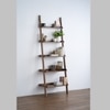 Scandinavian Milt Leaning Bookcase Cocoa Finish