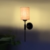 Devansh Metal Electric Wall Light in Black Colour with Beige Shade Count of 1 Light