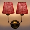 Devansh Metal Electric Wall Light in Gold Colour with Maroon Shade Count of 2 Lights