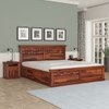 Prashiv Sheesham Wood Queen Size Bed In Honey Oak Finish With Hydraulic Storage (60 x 78 inches)