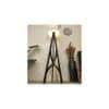 Julius Wooden Floor Lamp with Brown Base and Jute Fabric Lampshade