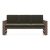 Moreno 3 Seater Solid Wood Sofa in Danish Walnut Finish and Juniper Green Fabric